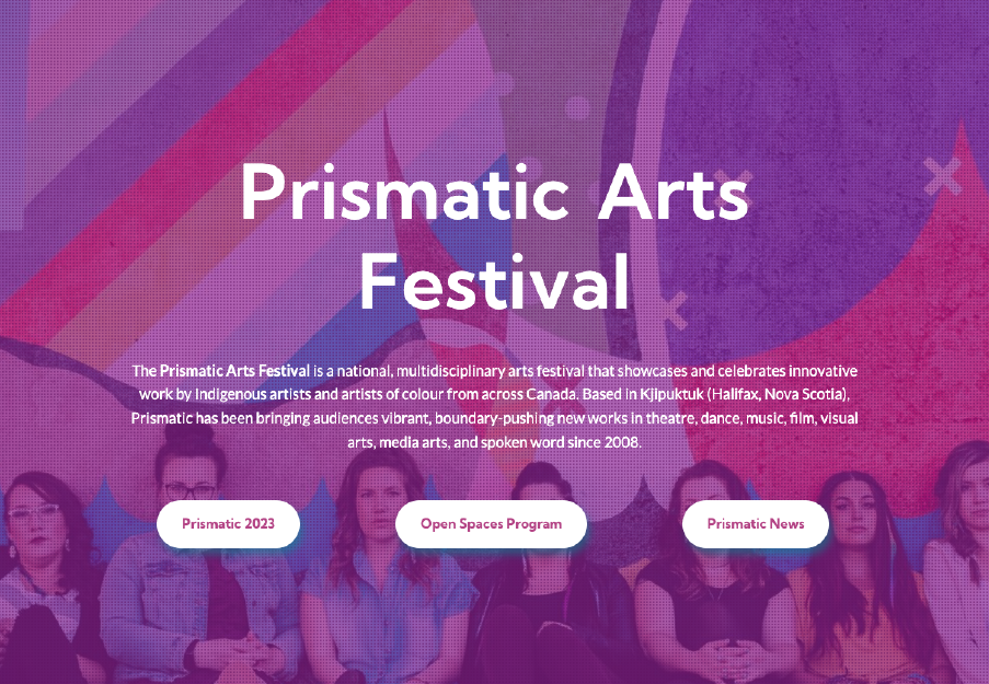 Prismatic Arts Festival website screenshot